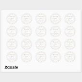 Sticker Rond Baby shower d'ours en toile neutre (Feuille)