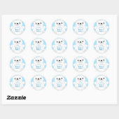 Sticker Rond Baby shower d'ours polaire (Feuille)