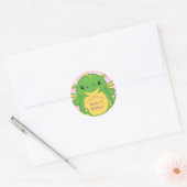 Sticker Rond Baby shower Dragon rose (Enveloppe)
