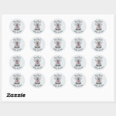 Sticker Rond Baby shower du nom de l'ours mou Koala (Feuille)