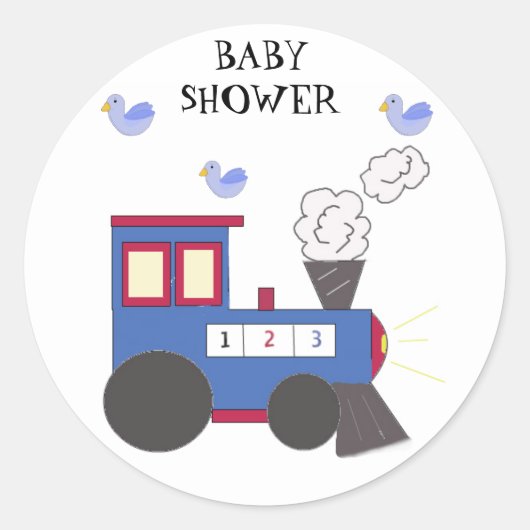 Sticker Rond Baby shower du train Choo Choo (Devant)