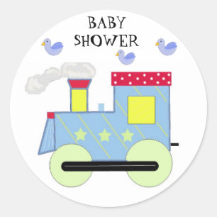 Sticker Rond Baby shower du train Choo Choo