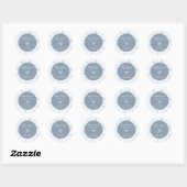 Sticker Rond Baby shower Dusty Blue Chinoiserie (Feuille)