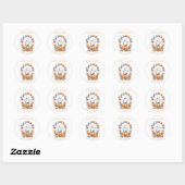 Sticker Rond Baby shower éffrayant (Feuille)