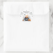 Sticker Rond Baby shower Éffrayant tendance d'Halloween (Sac)