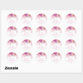 Sticker Rond Baby shower Élégant Script main Aquarelle Fleurs (Feuille)