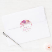Sticker Rond Baby shower Élégant Script main Aquarelle Fleurs (Enveloppe)