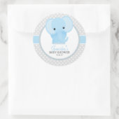 Sticker Rond Baby shower Eléphant bébé (bleu) (Sac)