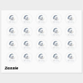 Sticker Rond Baby shower Eléphant Bébé mignon (Feuille)