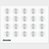 Sticker Rond Baby shower Eléphant bleu petit arachide (Feuille)