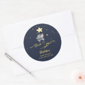 Sticker Rond Baby shower Eléphant et Balloon mignon (Enveloppe)