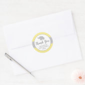 Sticker Rond Baby shower Eléphant Polka Jaune (Enveloppe)