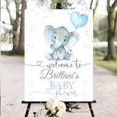 Sticker Rond Baby shower Elephant Safari