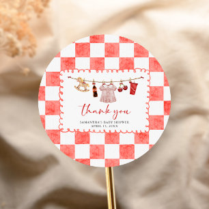 Sticker Rond Baby Shower Elle est Prête à Accoucher
