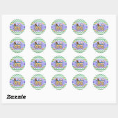 Sticker Rond Baby shower Emerald Green Chevron (Feuille)