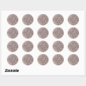 Sticker Rond Baby shower Empreinte de léopard Lavender Gold Cre (Feuille)
