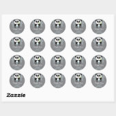 Sticker Rond Baby shower en bambou bleu Panda Merci rond (Feuille)