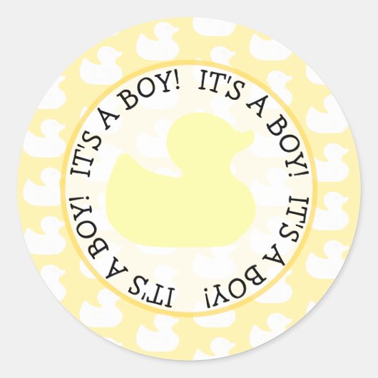 Sticker Rond Baby shower en caoutchouc Duckie (Devant)