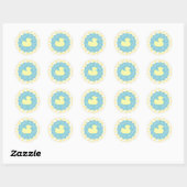 Sticker Rond Baby shower en caoutchouc Duckie (Feuille)