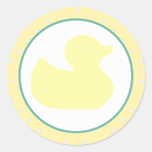 Sticker Rond Baby shower en caoutchouc Duckie