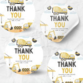 Sticker Rond Baby Shower En Construction