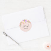 Sticker Rond Baby shower en fleur violet (Enveloppe)