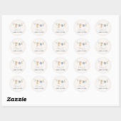 Sticker Rond Baby shower en ligne Boho simple (Feuille)