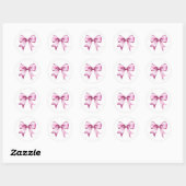 Sticker Rond Baby shower en ruban rose (Feuille)