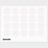 Sticker Rond Baby shower en toile rose fille (Feuille)