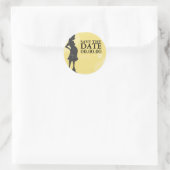 Sticker Rond Baby shower Enregistrer la date (Sac)