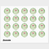 Sticker Rond Baby Shower Été Pastèque (Feuille)
