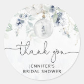 Sticker Rond Baby shower eucalyptus hivernal (Devant)