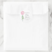 Sticker Rond Baby shower Eucalyptus rose (Sac)