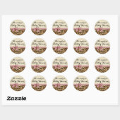 Sticker Rond Baby shower Fancy Leopard Rose Bow Girl (Feuille)