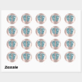 Sticker Rond Baby shower Favoriser Merci Parties scintillant Bl (Feuille)