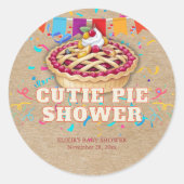 Sticker Rond Baby shower Festive Cutie Pie Party (Devant)