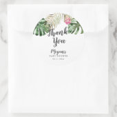 Sticker Rond Baby shower Feuille d'aquarelle tropicale (Sac)