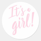 Sticker Rond Baby shower fille (Devant)
