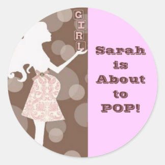 Sticker Rond Baby shower fille