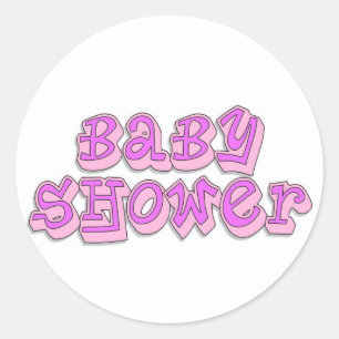 Sticker Rond Baby shower fille
