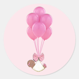 Sticker Rond Baby shower fille