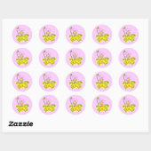 Sticker Rond Baby shower (fille) (Feuille)