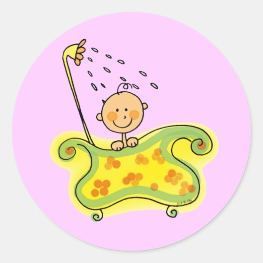 Sticker Rond Baby shower (fille) (Devant)