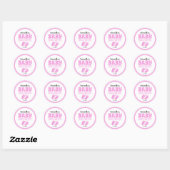 Sticker Rond Baby shower fille aux pieds roses (Feuille)