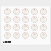 Sticker Rond Baby shower fille avec arc (Feuille)