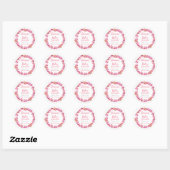 Sticker Rond Baby shower fille de cadre de bonbons rose (Feuille)