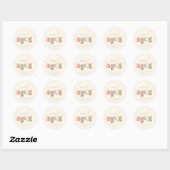Sticker Rond Baby shower fille de Citrouille  d'automne (Feuille)