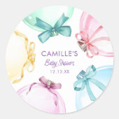 Sticker Rond Baby shower Fille d'hiver (Devant)