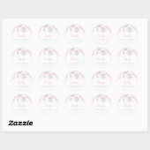 Sticker Rond Baby shower Fille D'Hiver Rose Et Argent (Feuille)