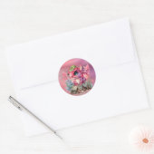 Sticker Rond Baby shower Fille Dragon Rose Hot (Enveloppe)